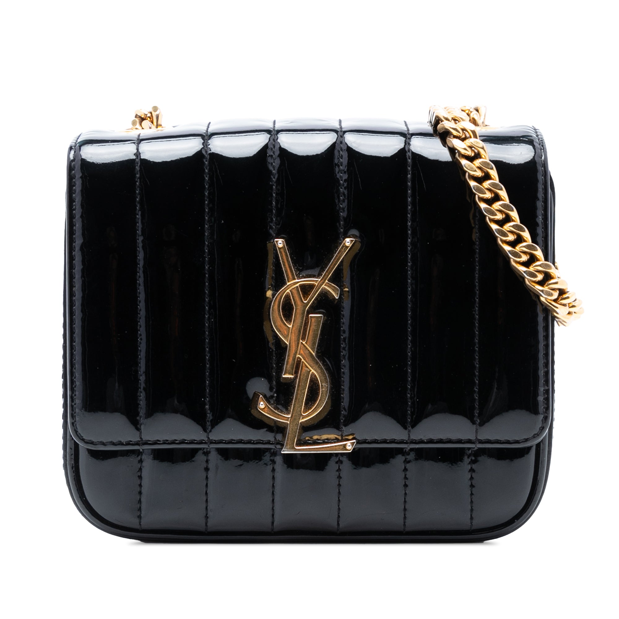 Small Patent Monogram Vicky Chain Bag - Image 1