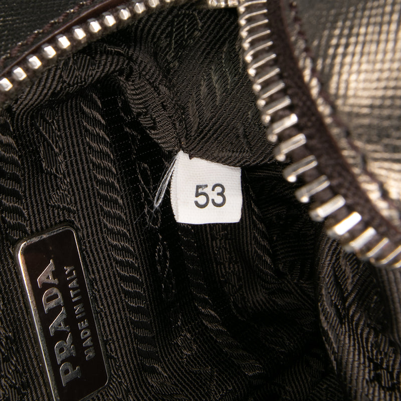 Mini Metallic Saffiano Top Handle Bag Charm - Image 6