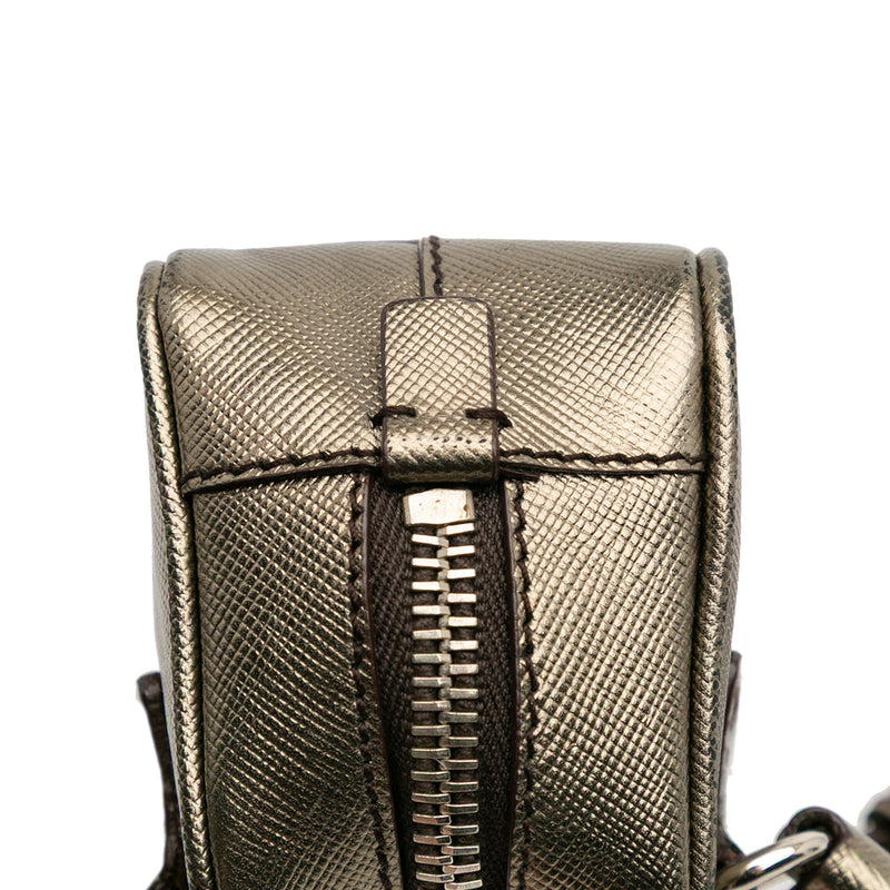 Mini Metallic Saffiano Top Handle Bag Charm - Image 9