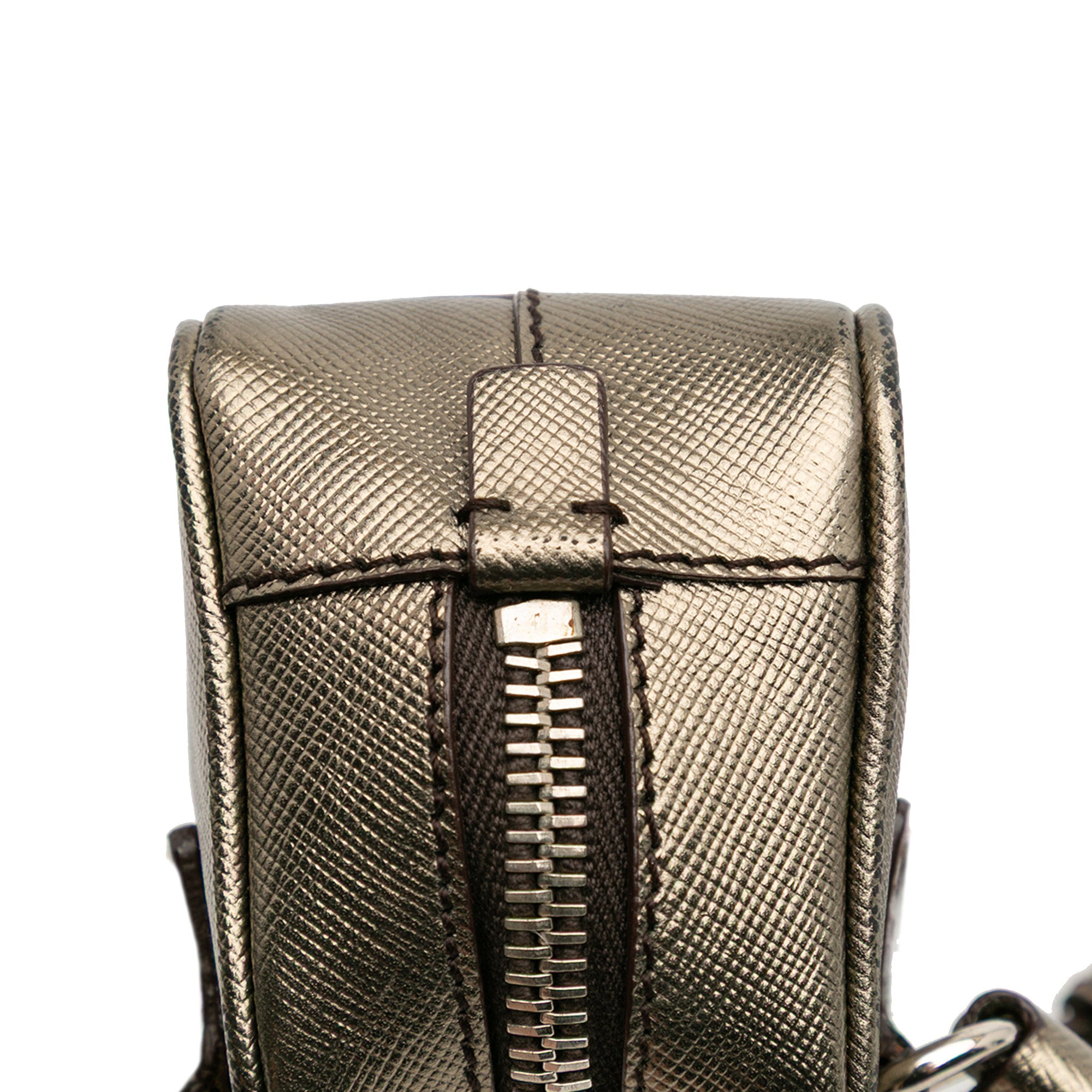 Mini Metallic Saffiano Top Handle Bag Charm - Image 9