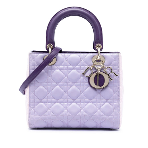 Medium Tricolor Lambskin Cannage Lady Dior - Image 1