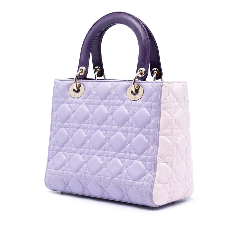 Medium Tricolor Lambskin Cannage Lady Dior - Image 2