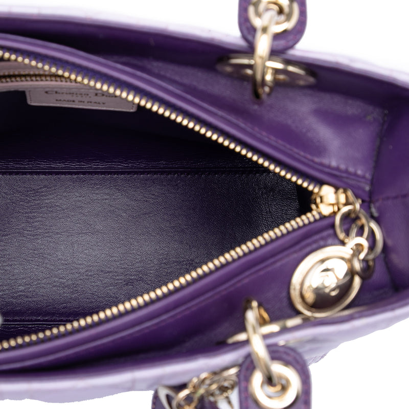 Medium Tricolor Lambskin Cannage Lady Dior - Image 4