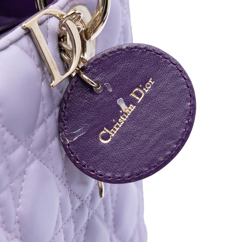 Medium Tricolor Lambskin Cannage Lady Dior - Image 5