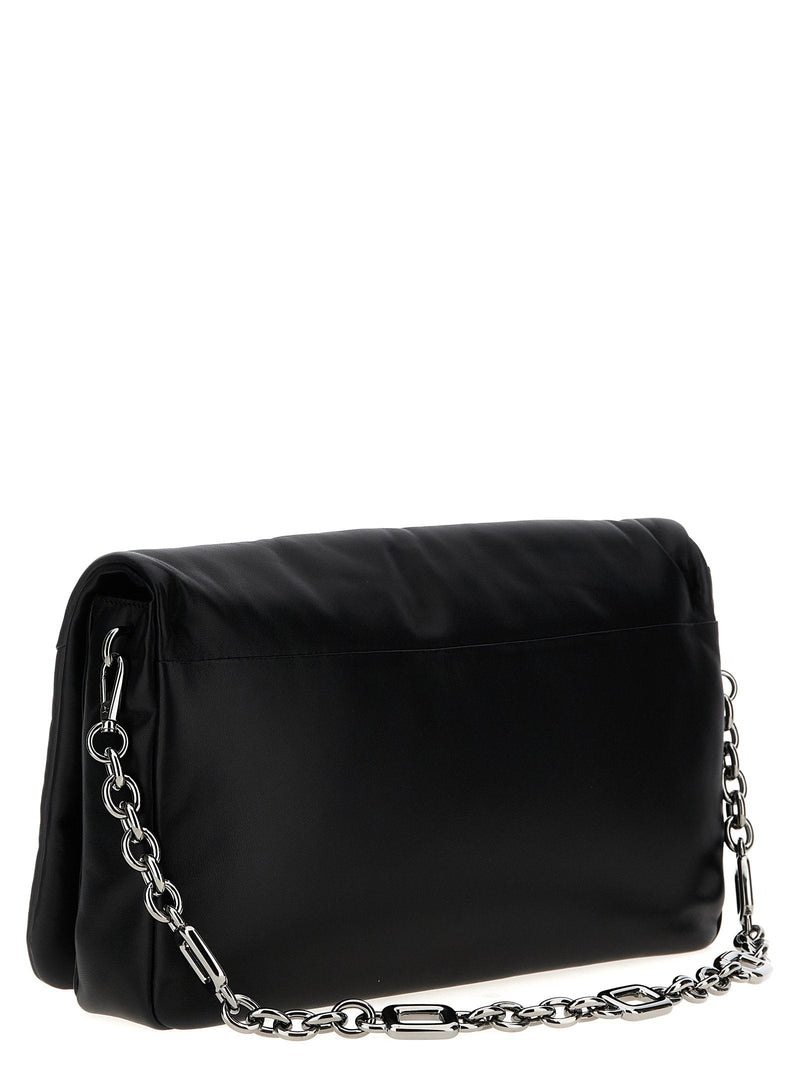 Roger Vivier Viv Choc Shoulder Bag — Black Nappa Leather