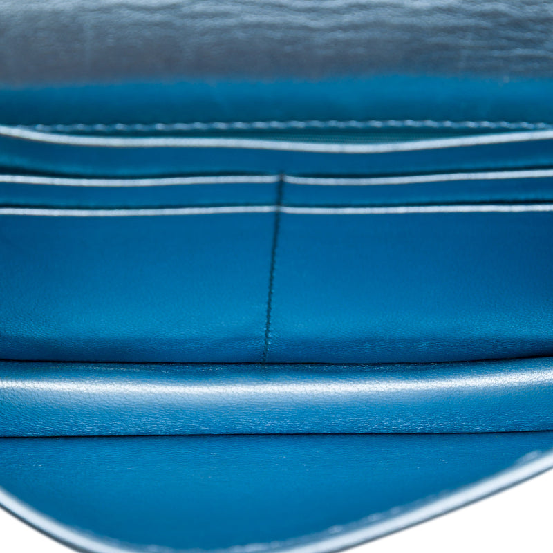 Metallic Soft Calf Impunture Diagramme Wallet on Chain - Image 4