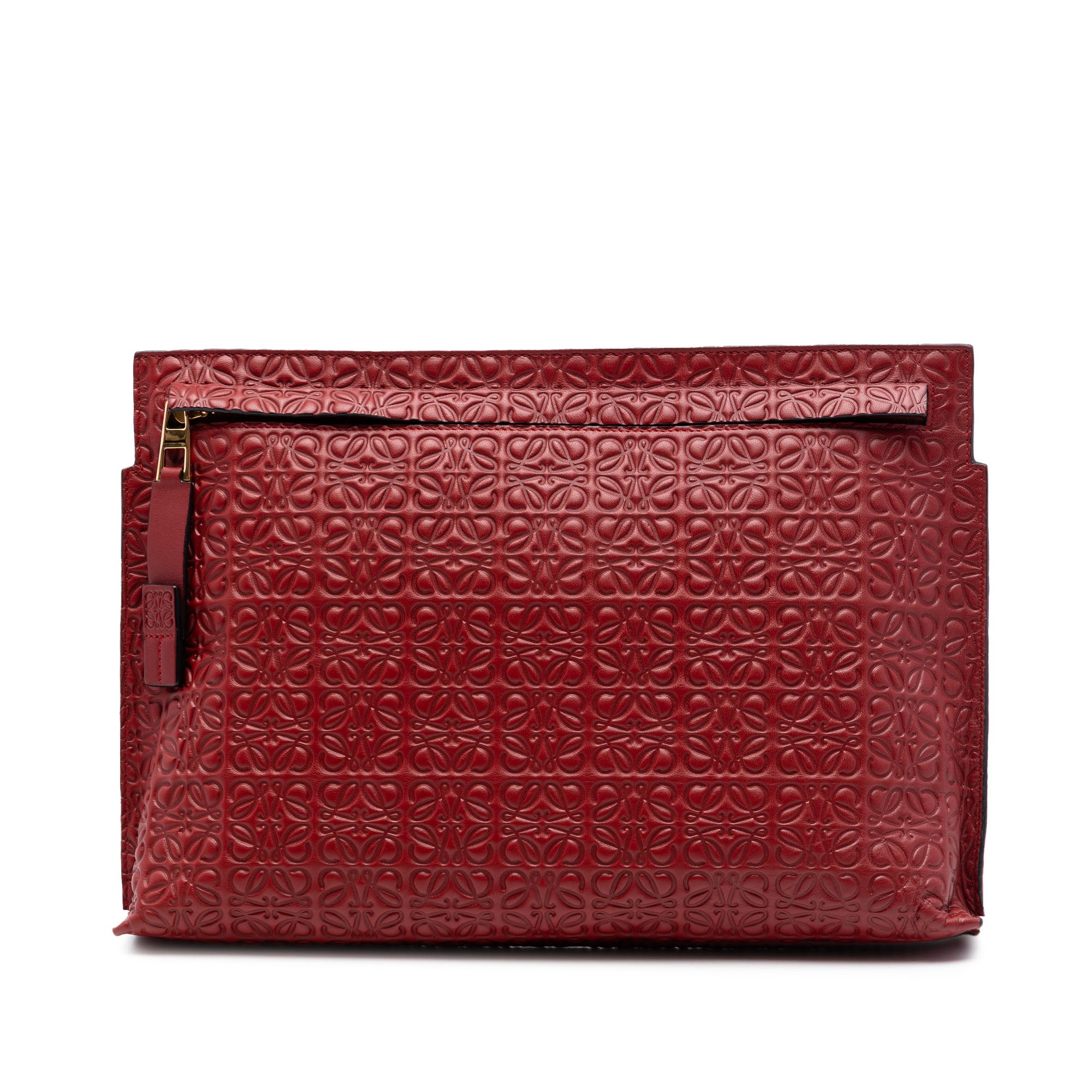 Embossed Anagram Leather Repeat T Clutch - Image 1