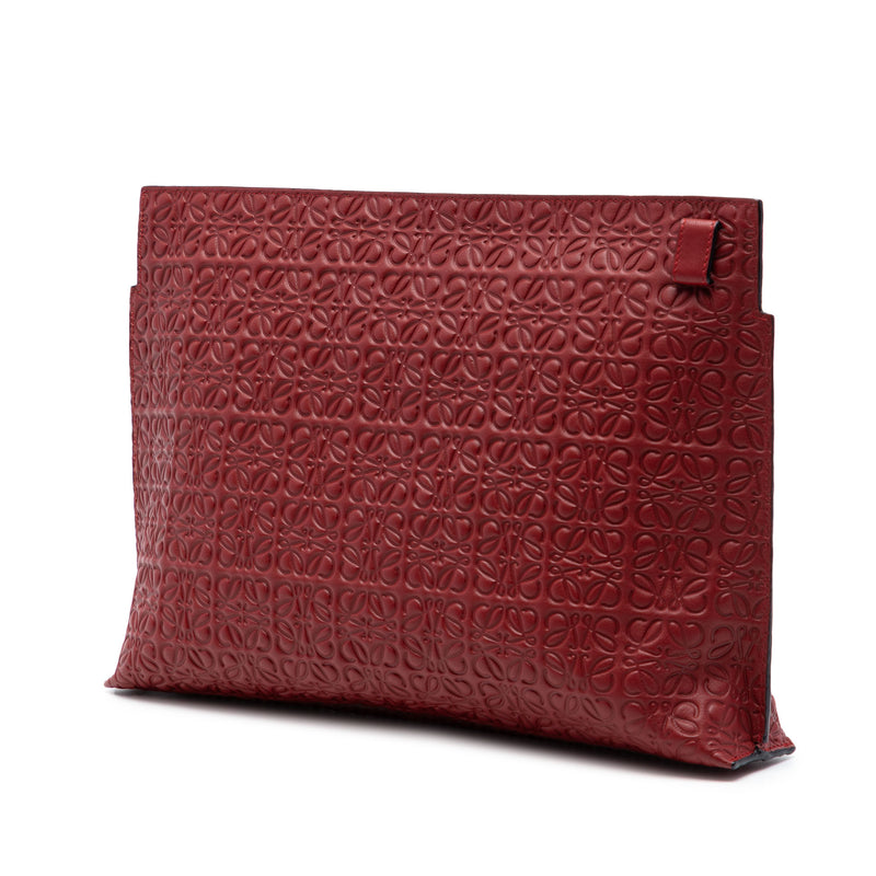 Embossed Anagram Leather Repeat T Clutch - Image 2