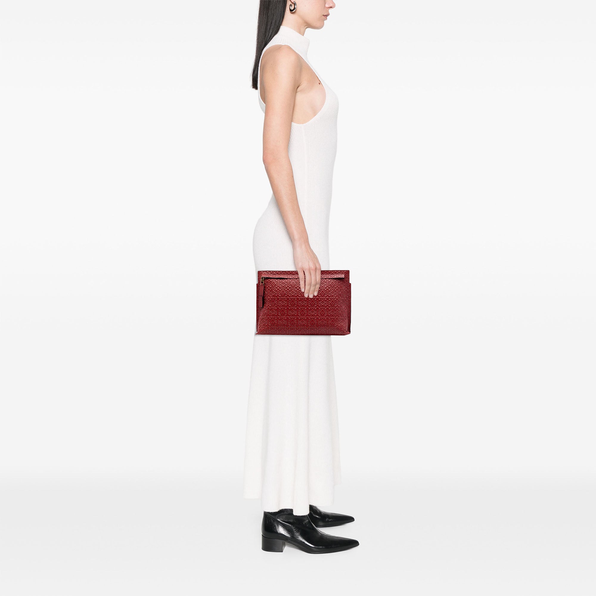 Embossed Anagram Leather Repeat T Clutch - Image 6