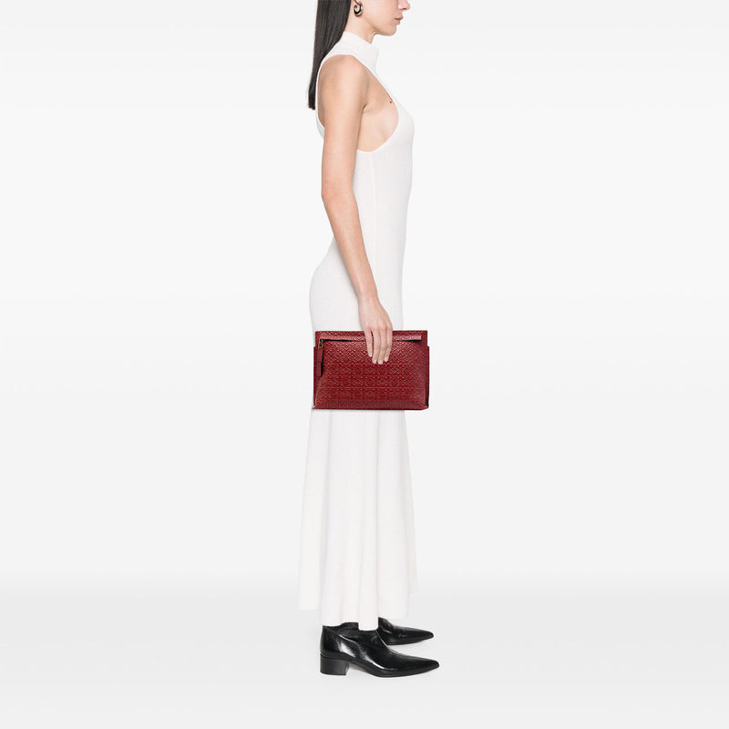 Embossed Anagram Leather Repeat T Clutch - Image 6