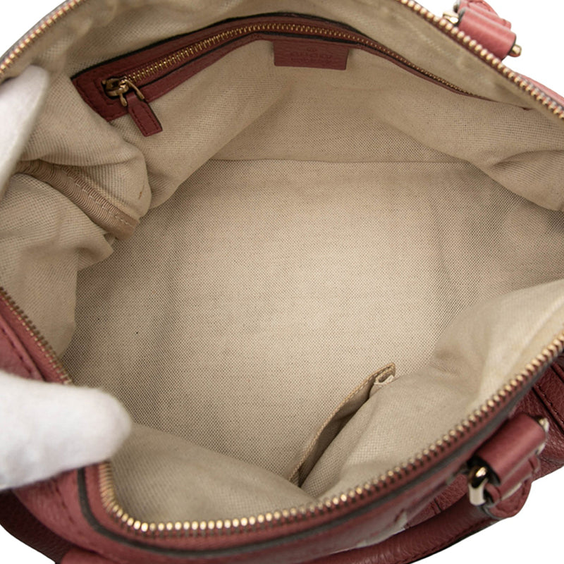 Medium Calfskin Web Joy Boston Bag - Image 4