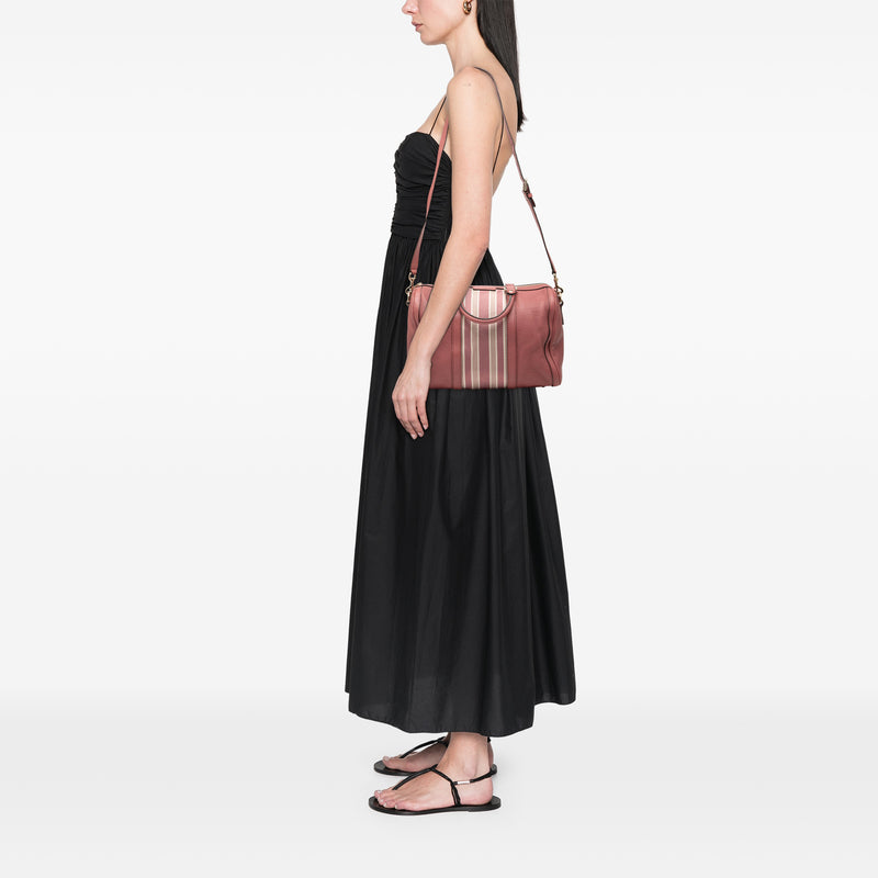 Medium Calfskin Web Joy Boston Bag - Image 7