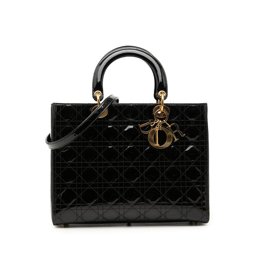 Large Patent Cannage Lady Dior - Image 1
