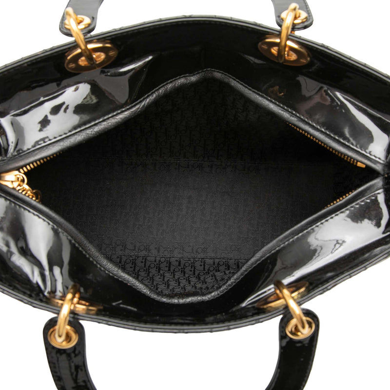 Large Patent Cannage Lady Dior - Image 4