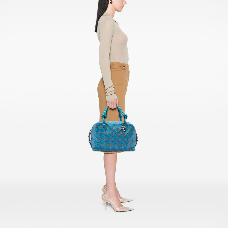 Canvas Cannage Print Cherie Handbag - Image 7