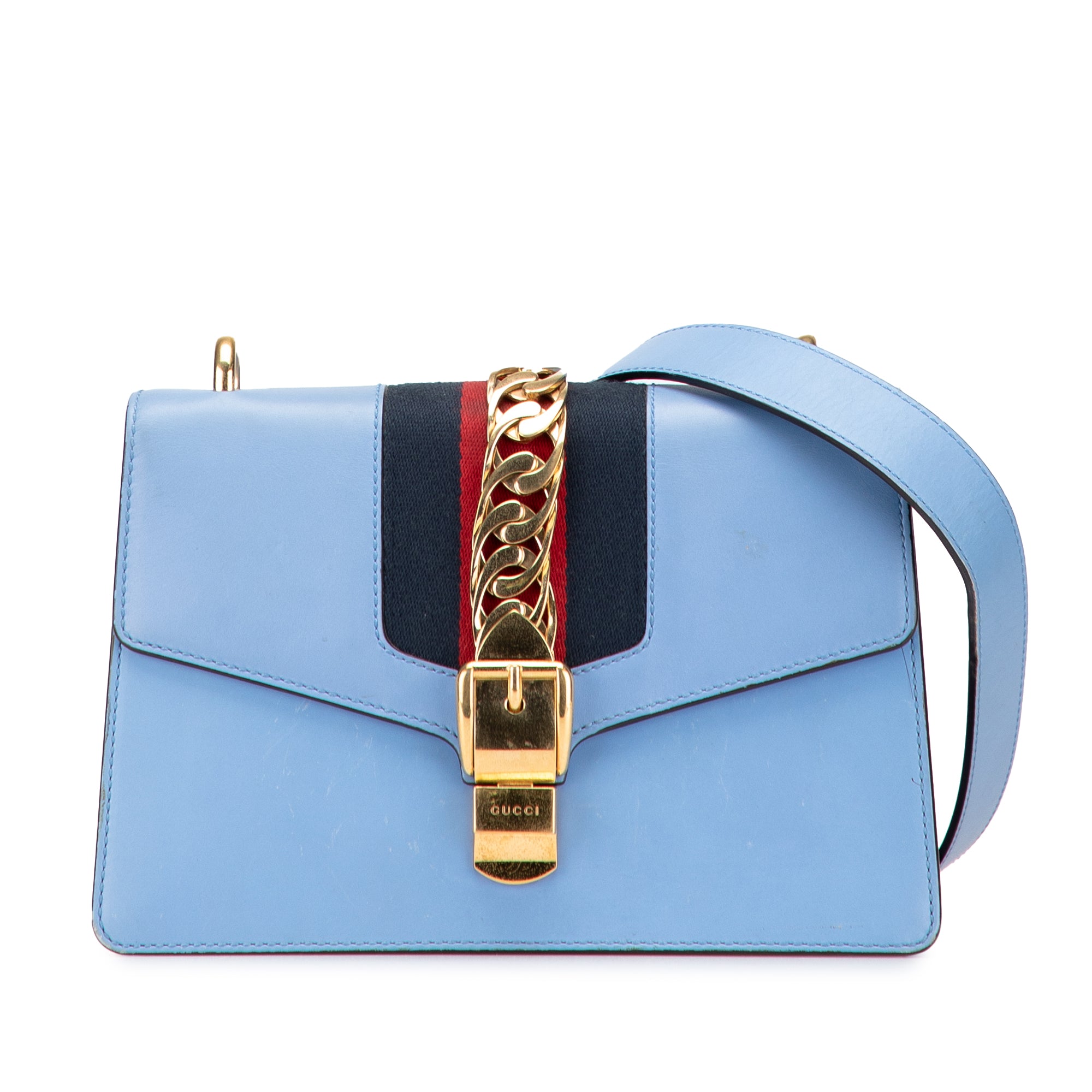 Small Leather Sylvie Web Satchel - Image 1