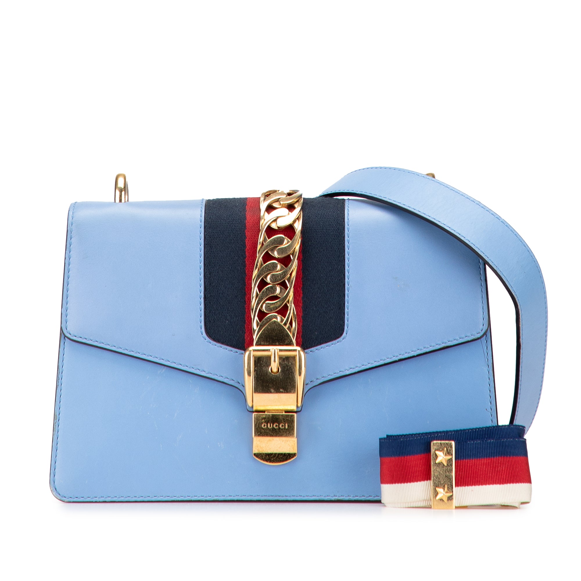 Small Leather Sylvie Web Satchel - Image 11