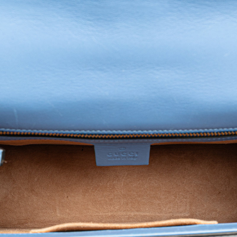 Small Leather Sylvie Web Satchel - Image 4
