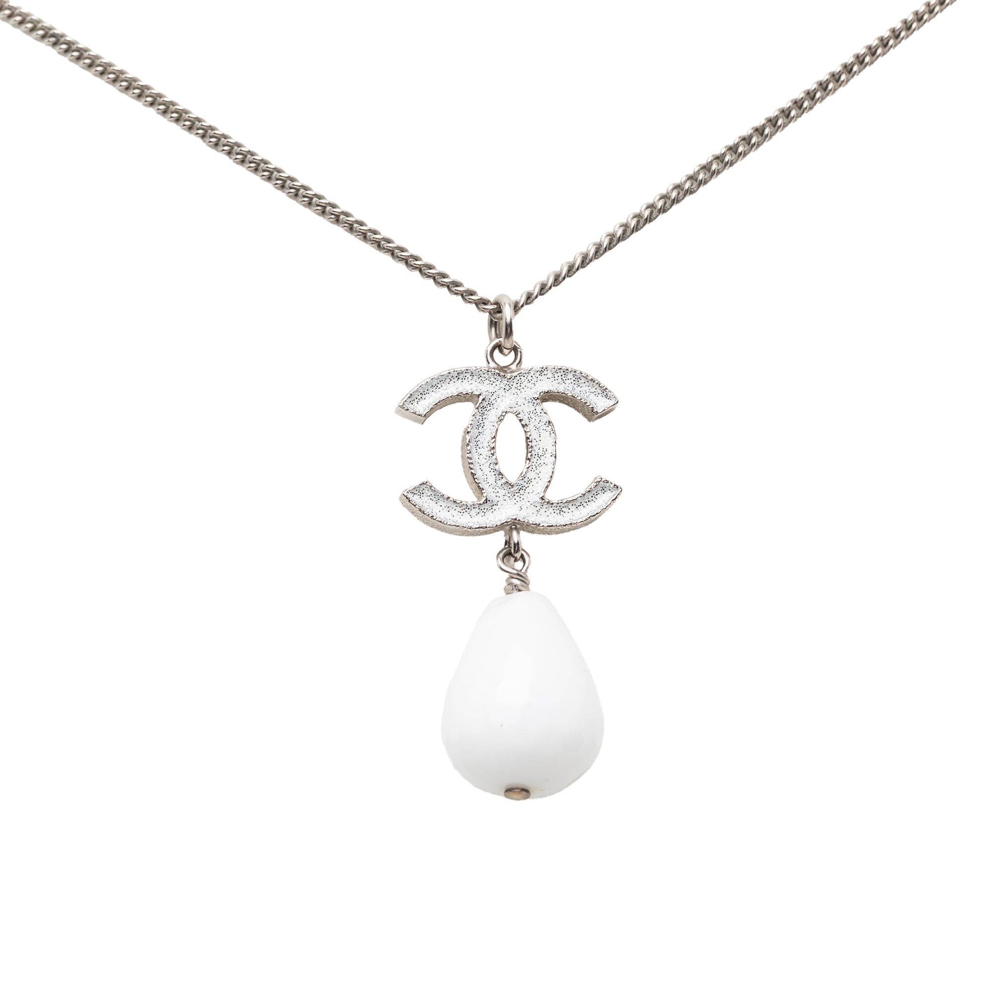 CC Brass Resin Teardrop Pendant Necklace - Image 1