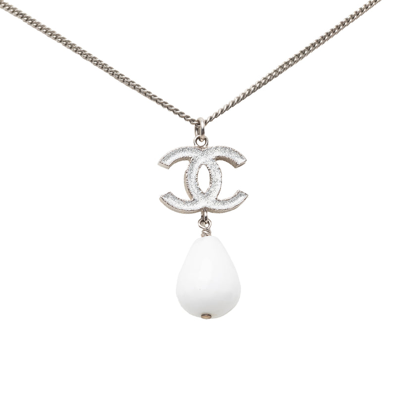 CC Brass Resin Teardrop Pendant Necklace