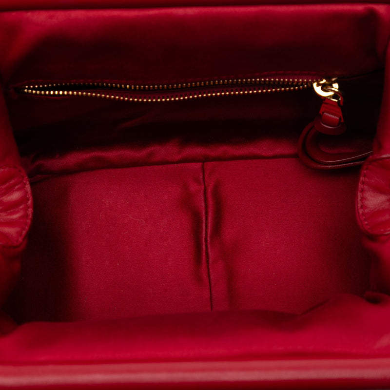 Pleated Nappa Soft Frame Clutch with Chain - Image 4