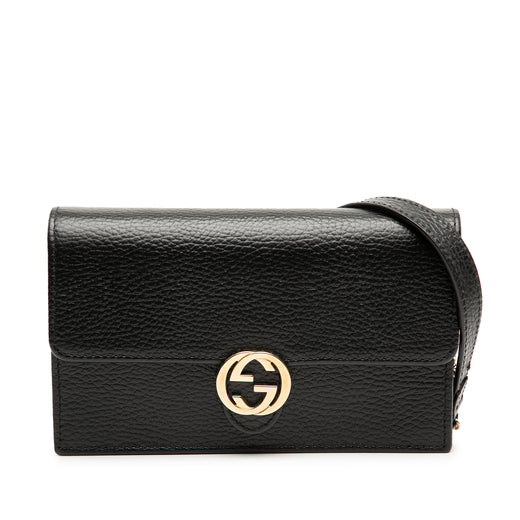 Dollar Calfskin Interlocking G Wallet on Chain - Image 1