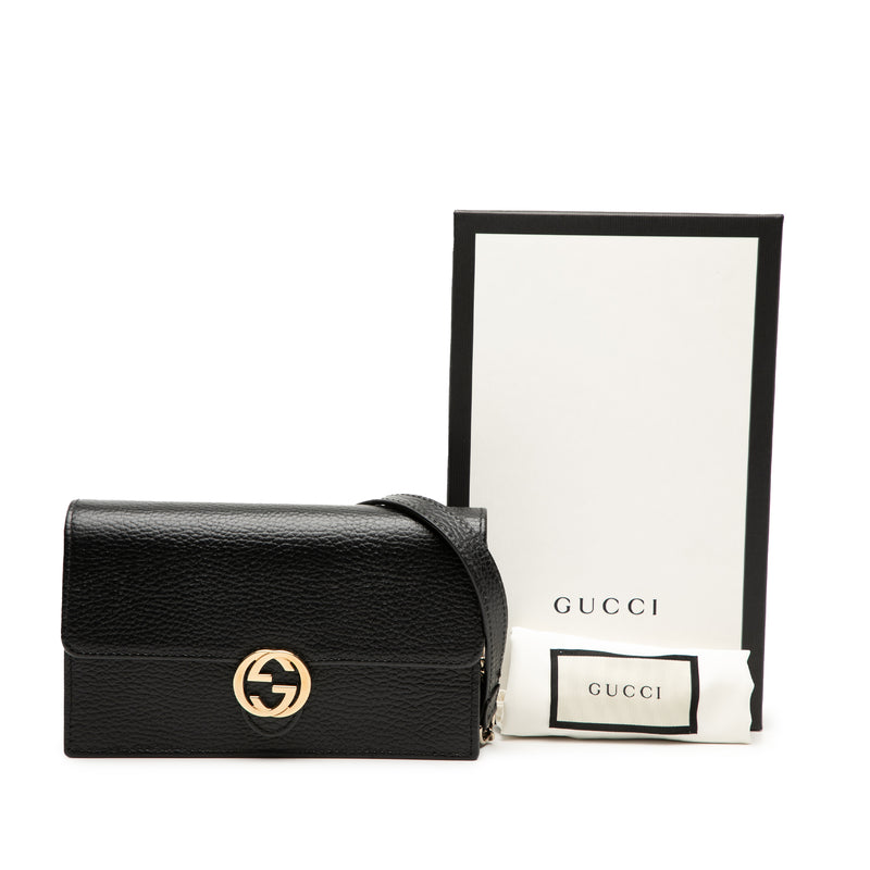 Dollar Calfskin Interlocking G Wallet on Chain - Image 8