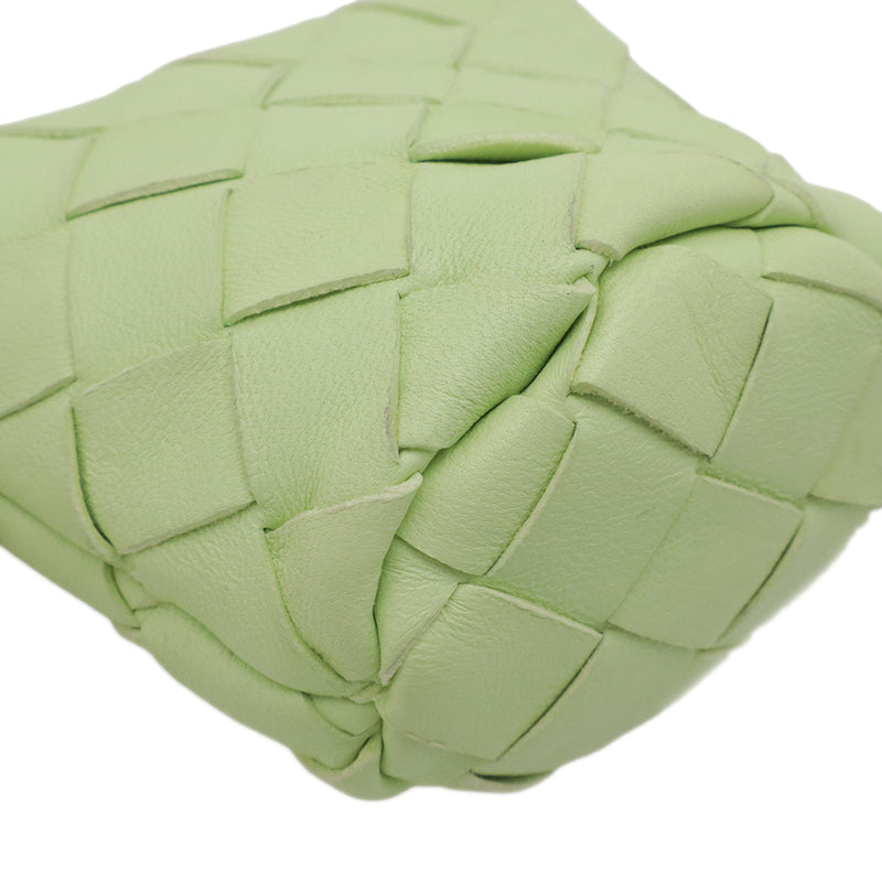 Nappa Intrecciato Cup Coin Pouch with Strap - Image 4