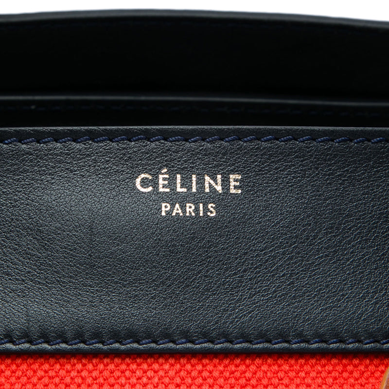 Mini Multicolor Canvas and Leather Luggage Tote - Image 5