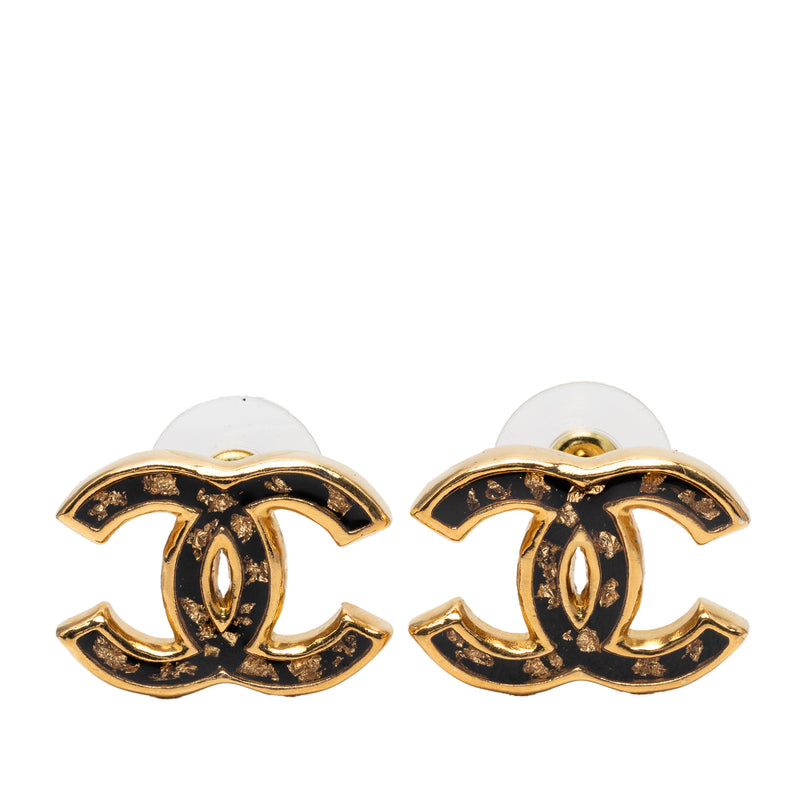 CC Gold Plated Resin Push Back Earrings