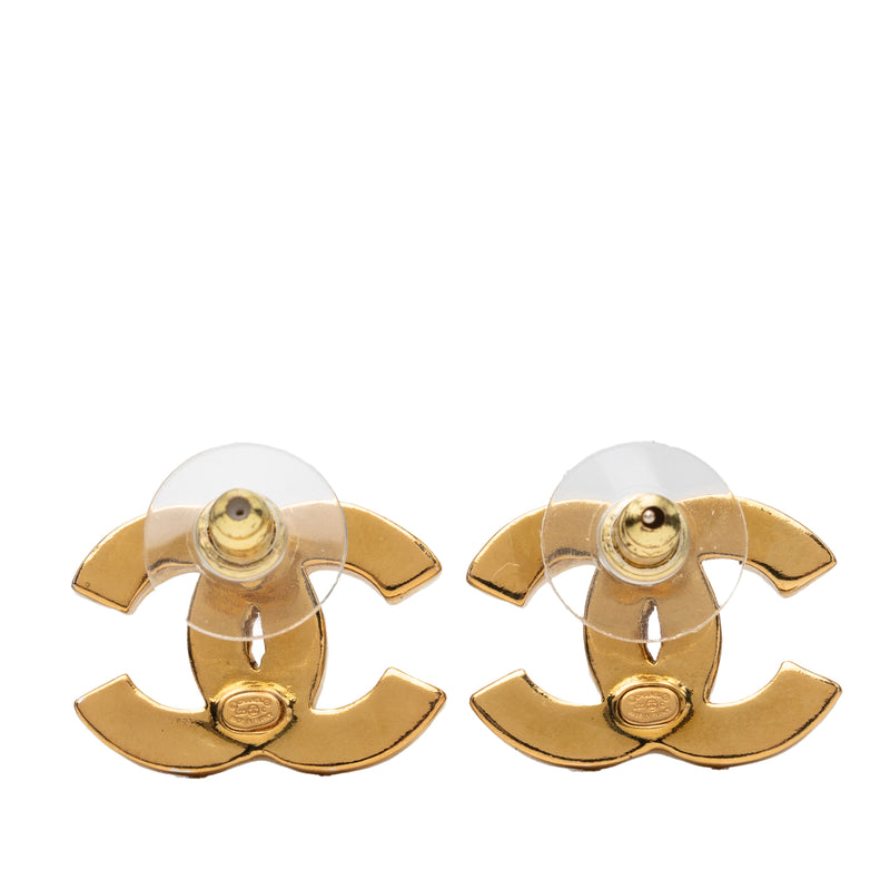 CC Gold Plated Resin Push Back Earrings - Image 2