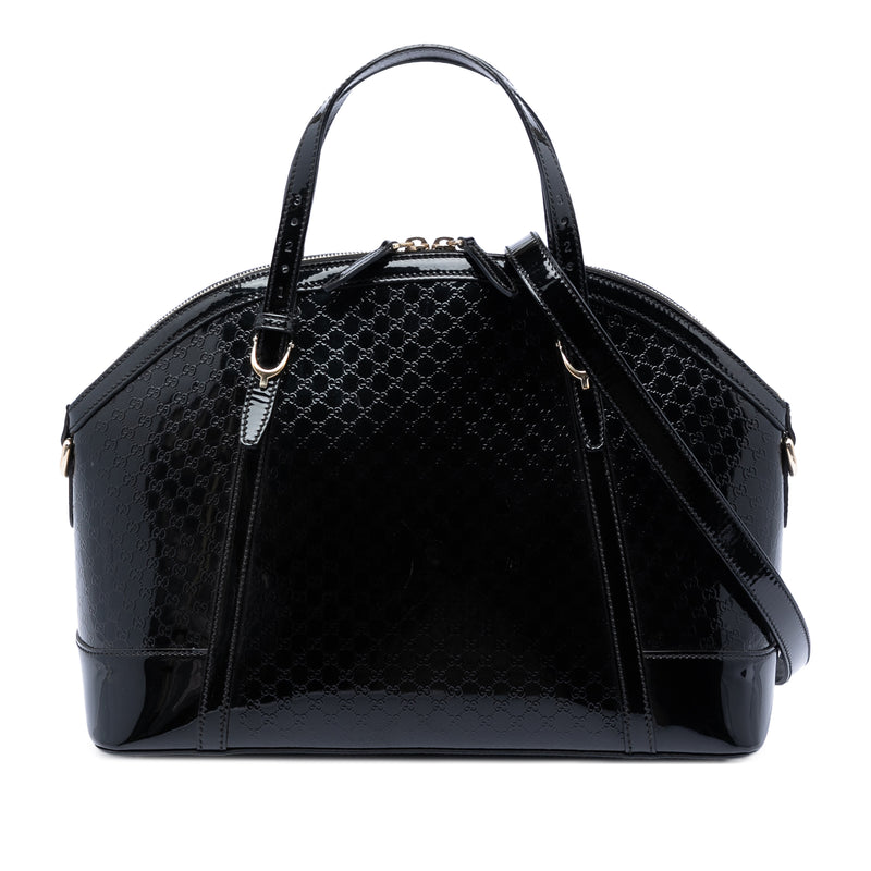 Large Microguccissima Patent Nice Dome Satchel