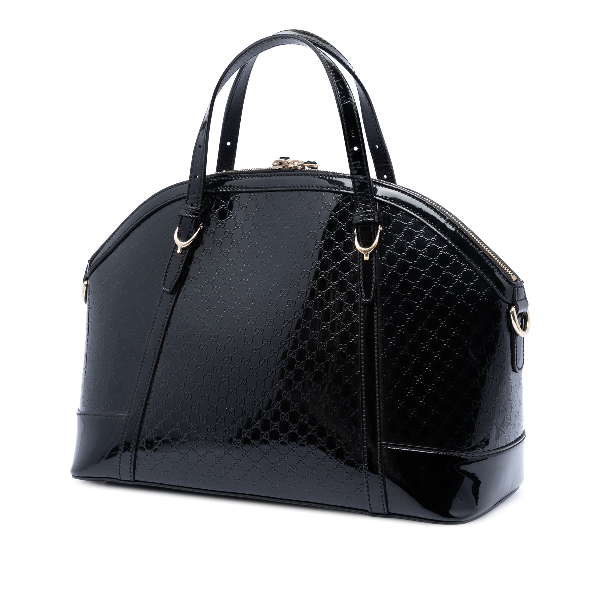 Large Microguccissima Patent Nice Dome Satchel - Image 2