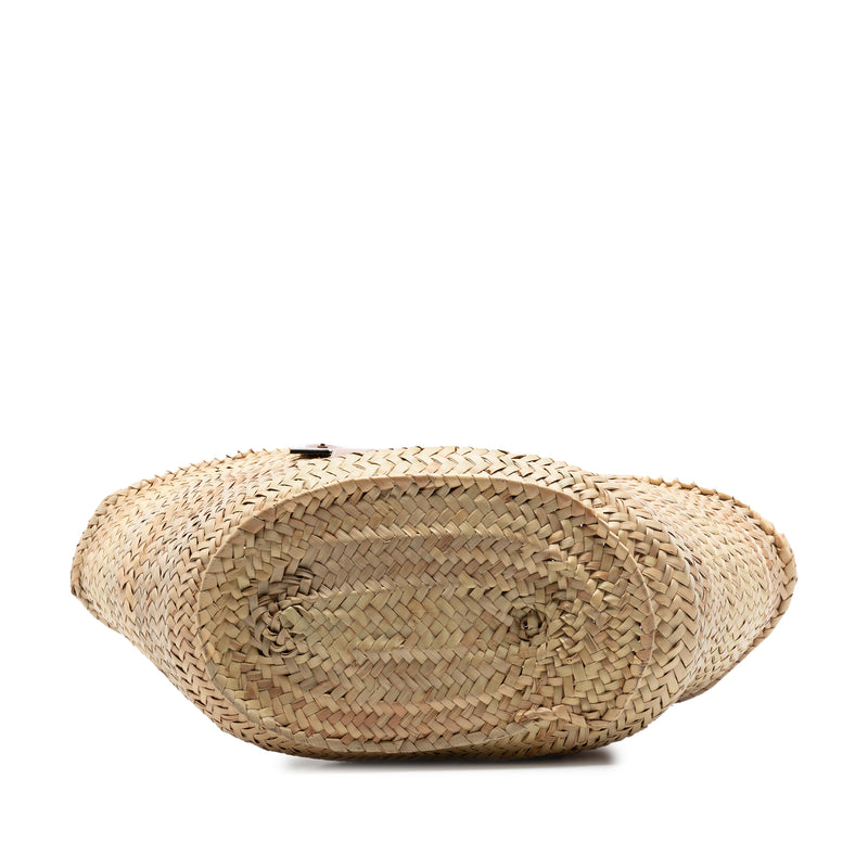 Medium Raffia Anagram Basket Tote - Image 3
