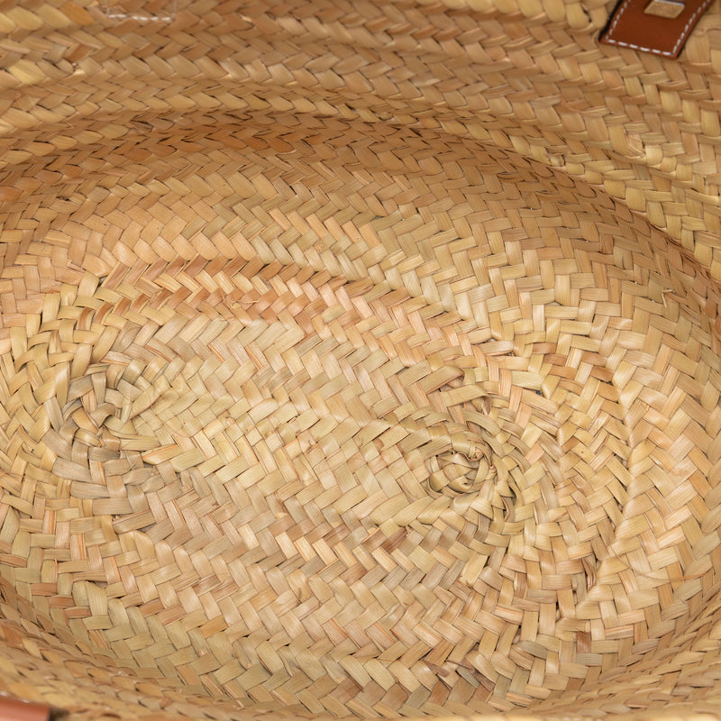 Medium Raffia Anagram Basket Tote - Image 4