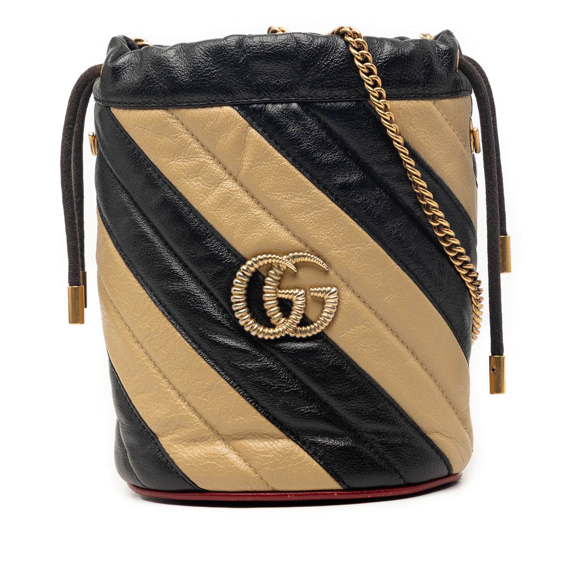 Mini GG Marmont Matelasse Diagonal Leather Torchon Bucket Bag - Image 1