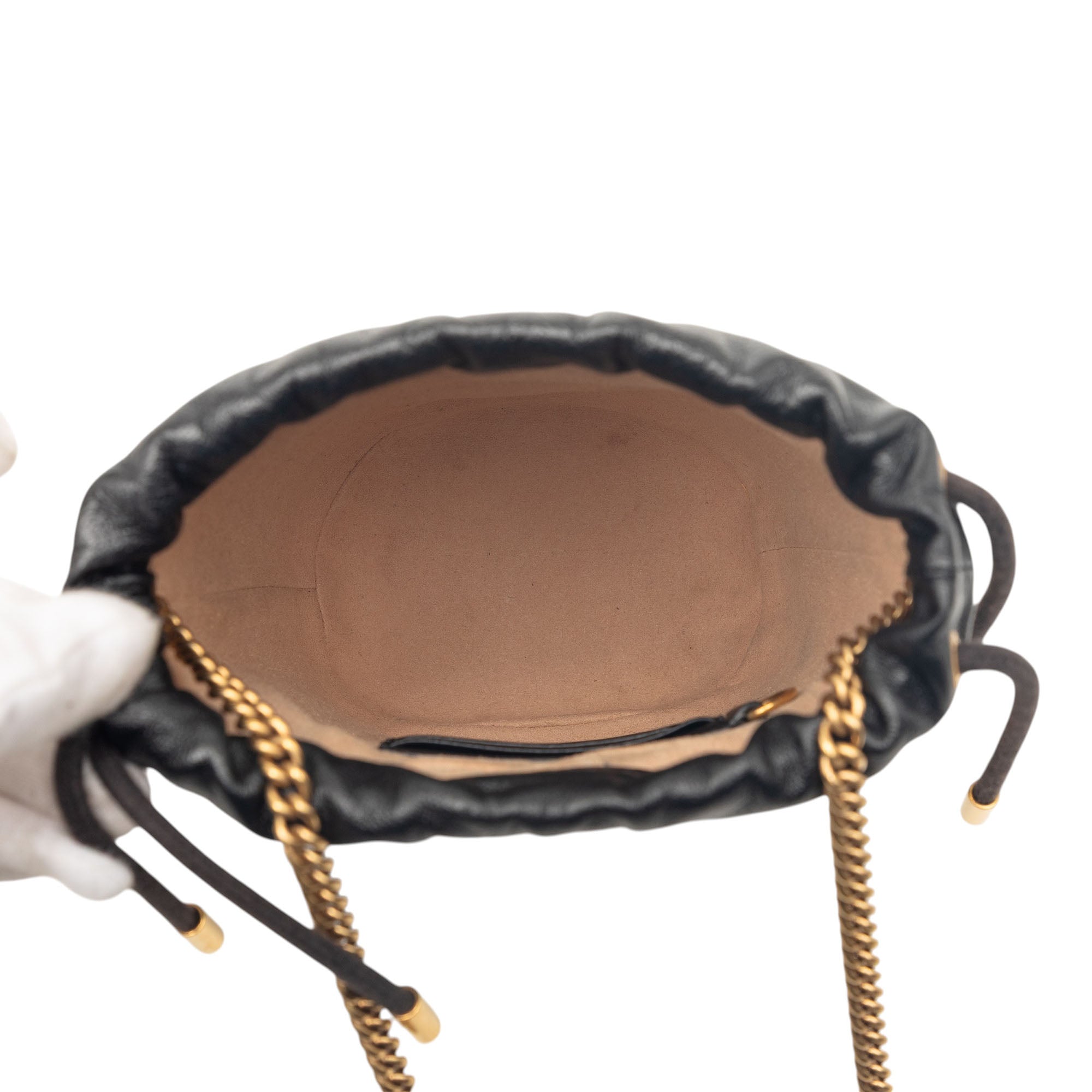 Mini GG Marmont Matelasse Diagonal Leather Torchon Bucket Bag - Image 4