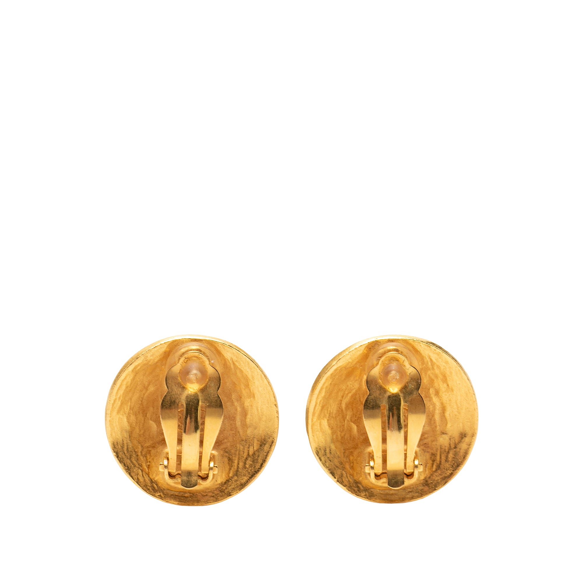 CC Gold Plated Grapevine Round Clip On Earrings - Image 2