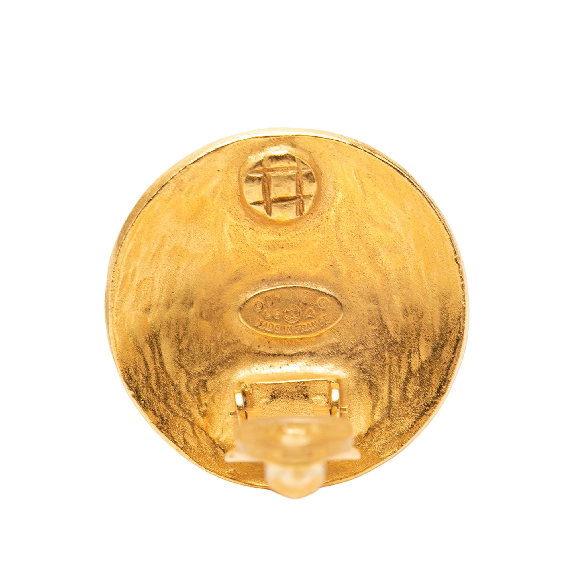 CC Gold Plated Grapevine Round Clip On Earrings - Image 3