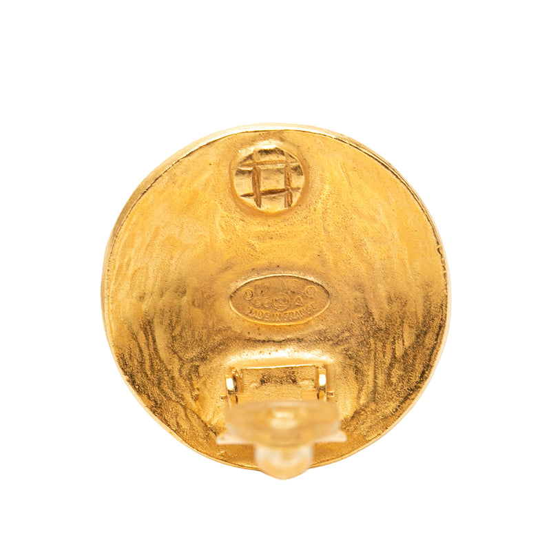 CC Gold Plated Grapevine Round Clip On Earrings - Image 3