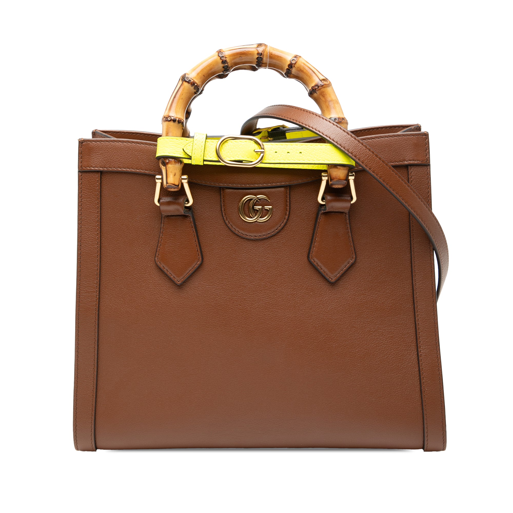 Small Leather Bamboo Diana Satchel - Image 1