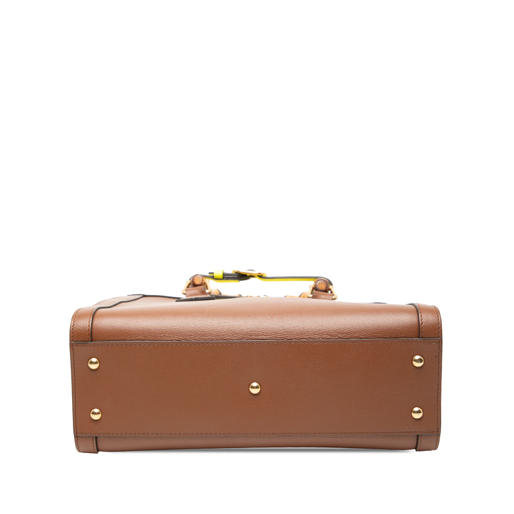 Small Leather Bamboo Diana Satchel - Image 3