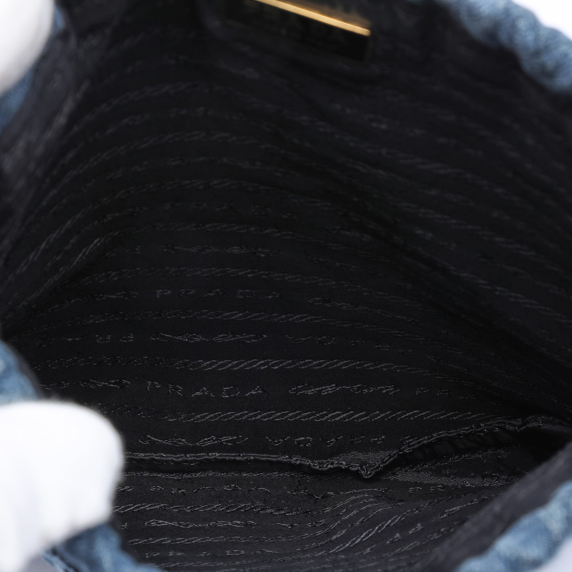 Impuntu  Denim Embroidered Drawstring Pouch - Image 4