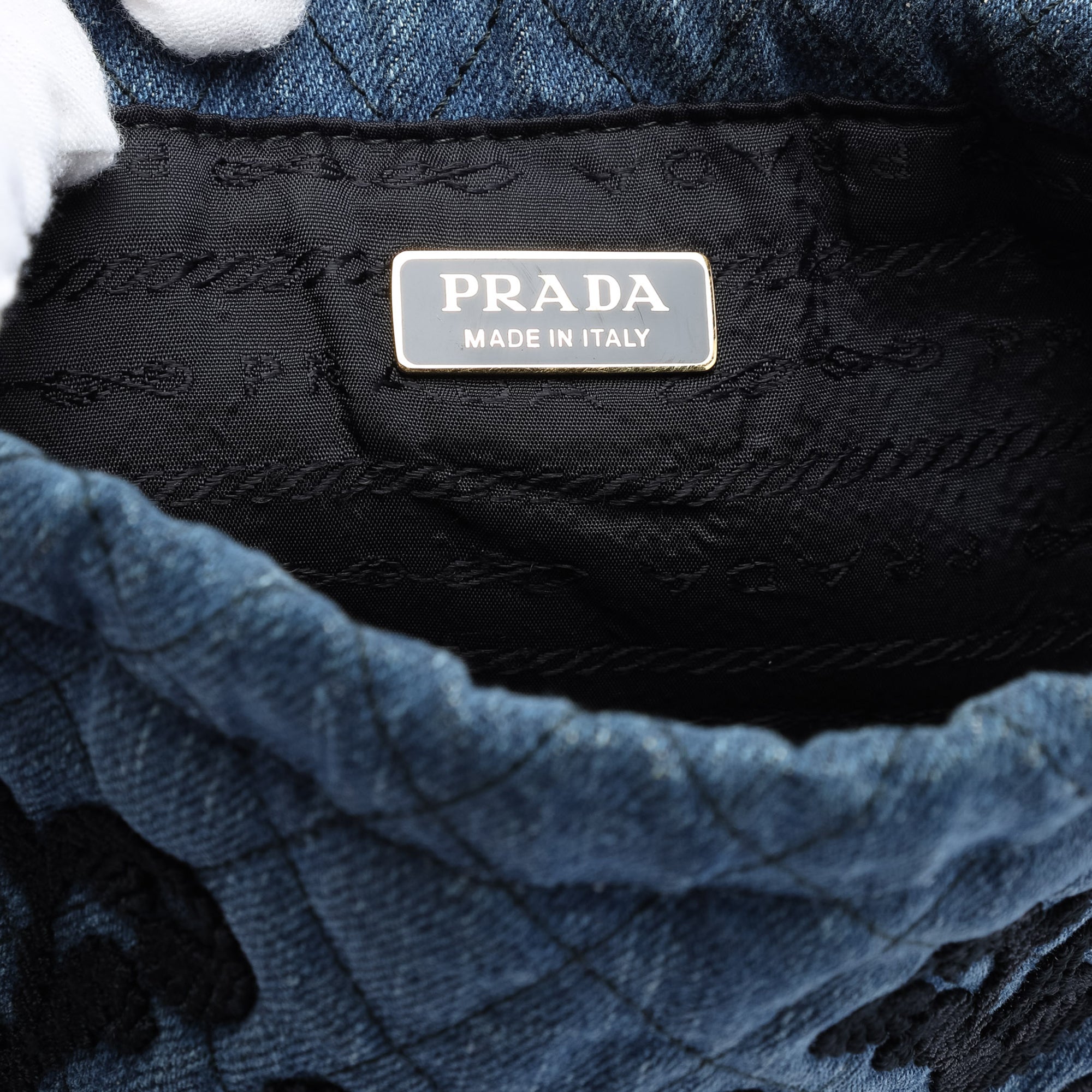 Impuntu  Denim Embroidered Drawstring Pouch - Image 5