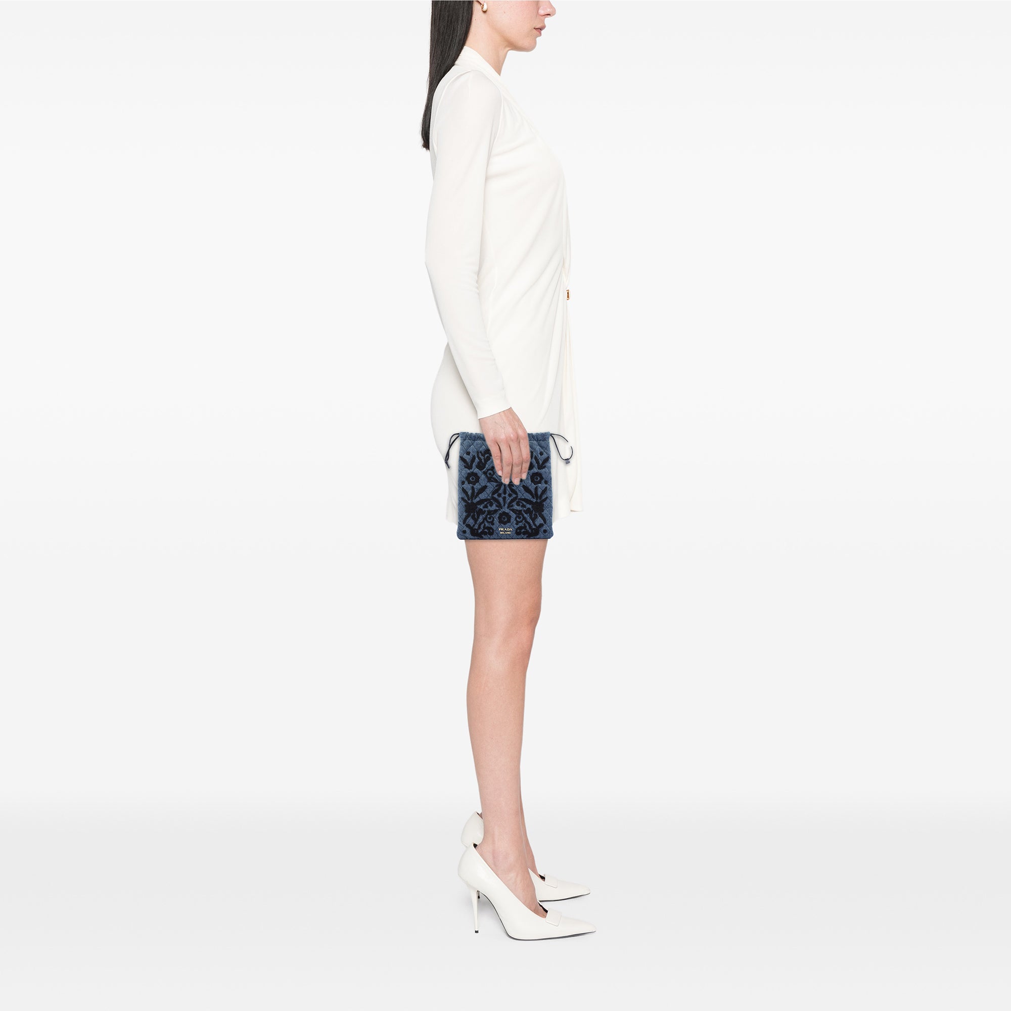 Impuntu  Denim Embroidered Drawstring Pouch - Image 6
