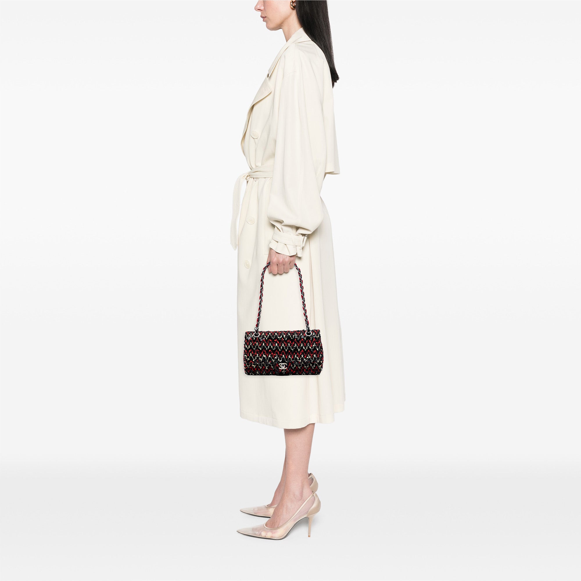 Medium Classic Tweed Sequins Double Flap - Image 7