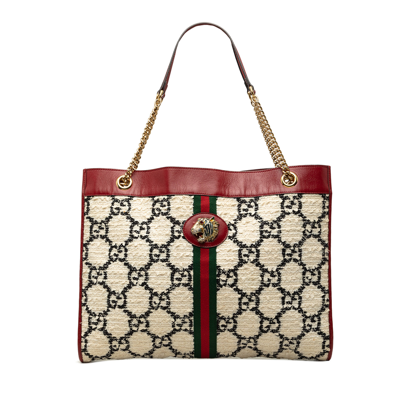 Large GG Tweed Web Rajah Tote - Image 1