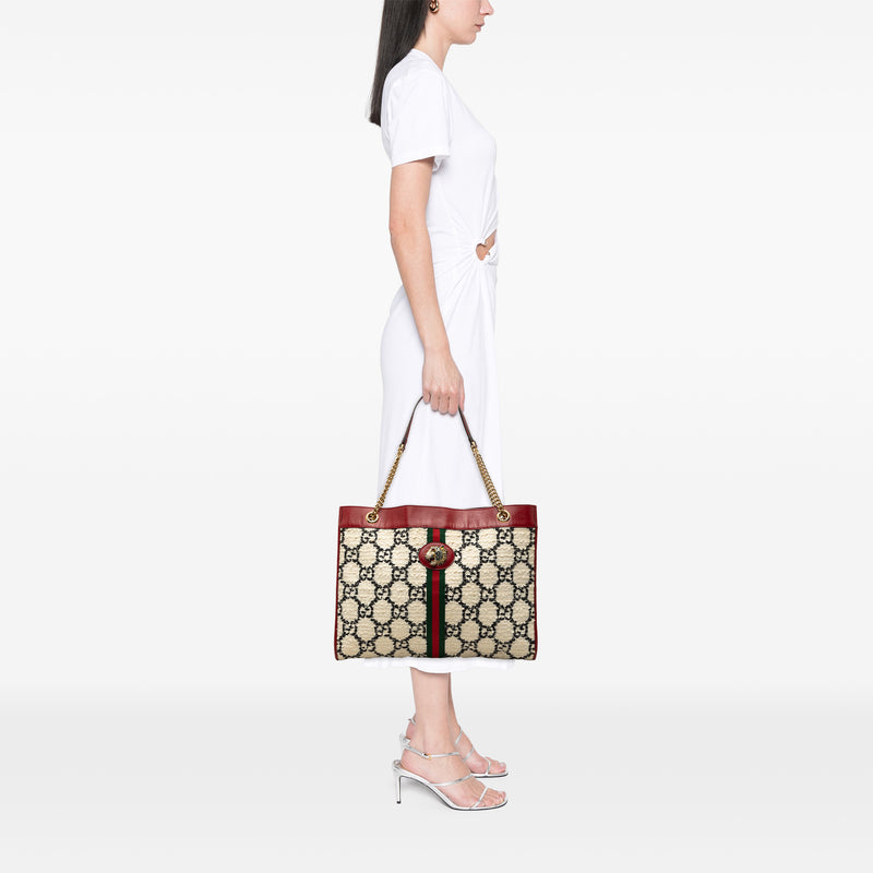 Large GG Tweed Web Rajah Tote - Image 6