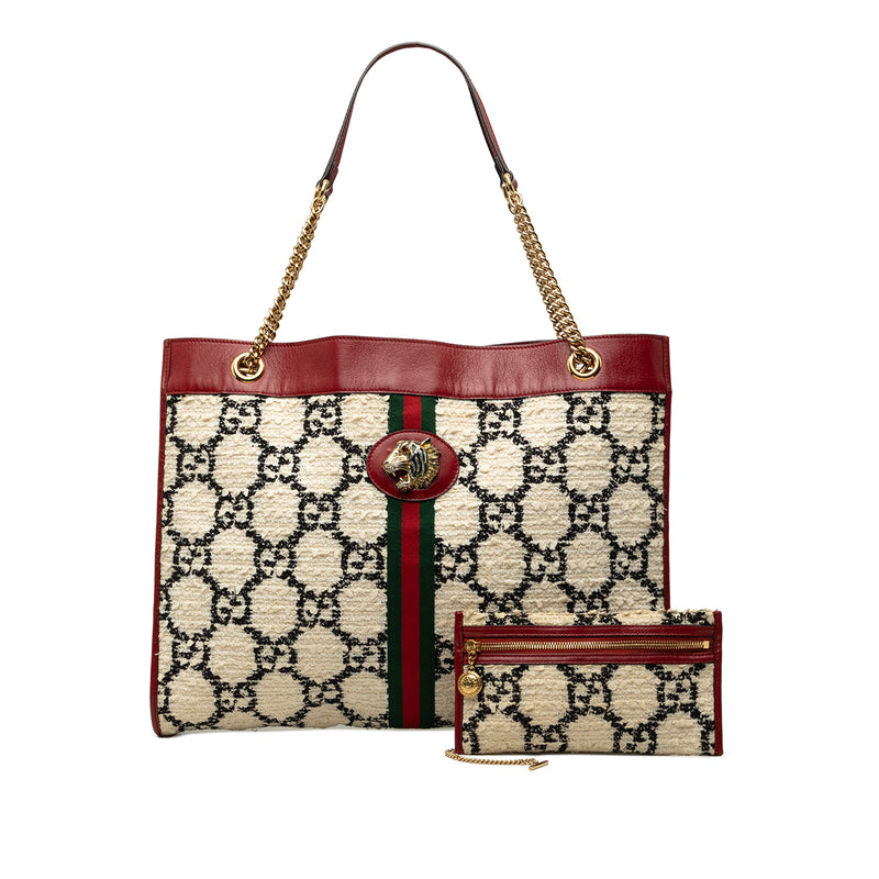Large GG Tweed Web Rajah Tote - Image 7