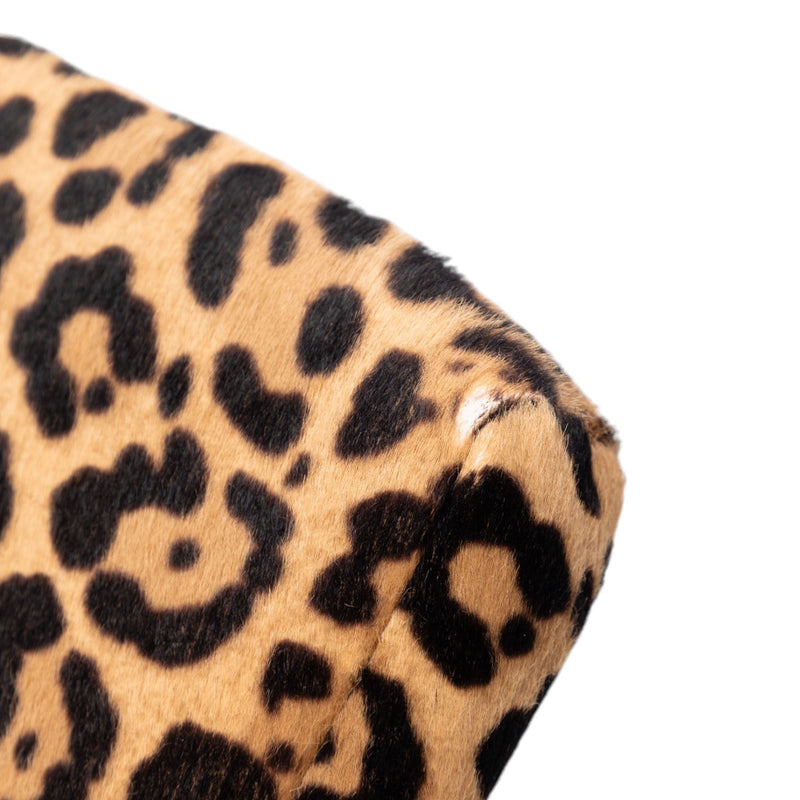 Large Pony Hair Leopard Print Cassandre Pouch on Chain - Image 6